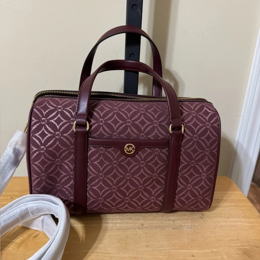 Michael Kors Merlot Patterned Satchel w/Umbrella